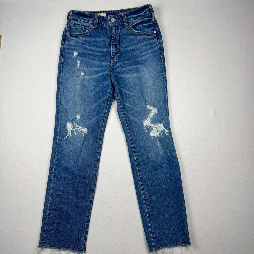 Pilcro The Vintage Straight Size 27 Distressed Blue Denim Jeans